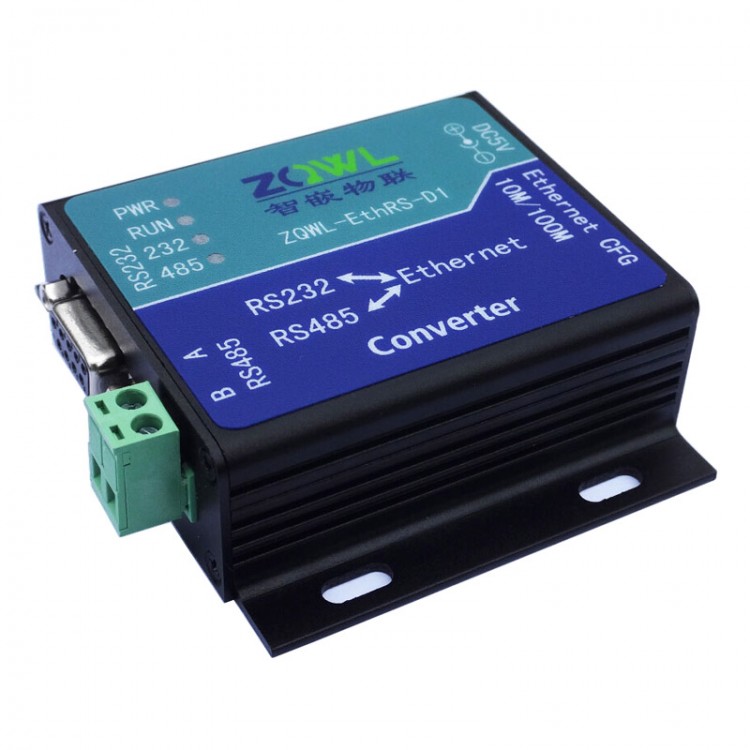 ZQWL-EthRS-D1 Modbus Converter TCP To RTU RS232\RS485 Dual Serial Port ...