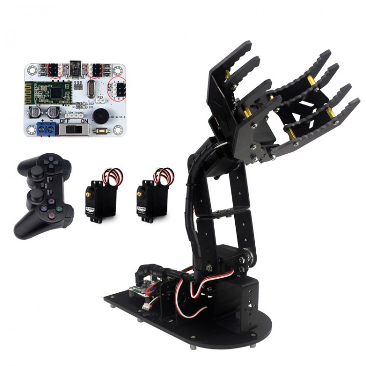 4DOF Robot Servos Mechanical Arm with 6-channel Control Board and PS2 ...