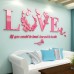 Stylish Removable 3D Leaf LOVE Wall Sticker Art Vinyl Decals Bedroom Decor