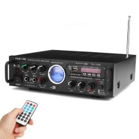 TAV-339B 220V 600W Bluetooth Karaoke Stereo Power Amplifier VU Meter FM 2 Channel USB SD