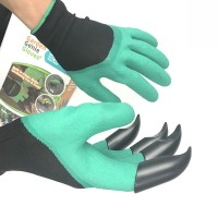 Garden GENIE Gloves for Digging Planting With 4 ABS Plastic Claws Gardening 