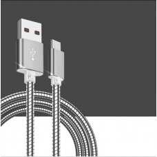 Superior Metal Spring USB Lightning Cable Steel Data Syncing for iPhone Android Phone