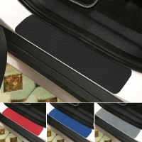 4PCS Car Accessories Door Sill Scuff Welcome Pedal Protect Carbon Fiber Stickers