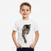 Loose Cat Print Broken T-shirt Children Summer Casual O-neck Pullover Short Sleeve T-shirts Cotton 