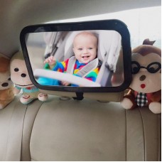 Rectangular Rear Mirror For Baby Seat Facing Back Adjustable Angle Infant Kids Child Toddler Black