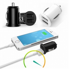 Mini Dual USB Car Charger Adapter for iPhone 7 Plus 6 5S 4S Huawei P10 Samsung Galaxy S8 S7 12V
