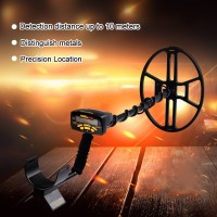 Waterproof Metal Detector Gold Treasure Hunter for Gold Coins Relics ATX580 Black (Small Search Coil)