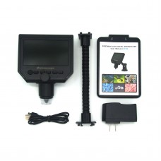 1-600X Portable Digital Microscope HD 3.6MP Continuous Magnifier 4.3 Inch Display