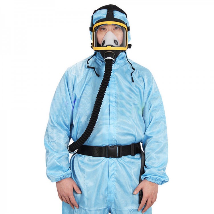 Air Fed Full Face Gas Mask Respirator System Electric Supplied 2 Wind ...