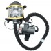 Air Fed Full Face Gas Mask Respirator System Electric Supplied 2 Wind Speed Modes