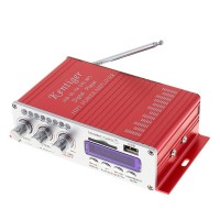Mini Bluetooth Hi-Fi Stereo Audio Power Amplifier PC/MP3/USB/DVD/SD Card with DC 12V/5A Adaptor(Red)
