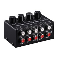 Four-Channel Passive Stereo Mixer Mini Size B896 for CD Player Tape Player Computer Mobile Phone 