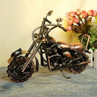 Motorcycle Model Retro Motor Figurine Metal Decoration Handmade Iron Motorbike Prop Home Decor