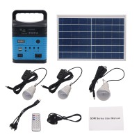 10W Solar Power Generator LED Light USB Charger Home System Kit w/Solar Panel Outdoor Garden