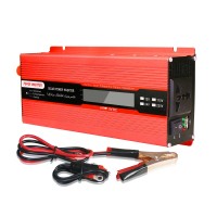 2000W Car Power Inverter DC 24V to AC 110V Solar Power Inverter LCD Display Red        