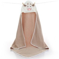 Baby Hooded Bath Towel Cotton Baby Hooded Towel Cape Towel Soft Cartoon Wrap Blanket 90x90cm 