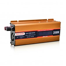 2000W Solar Power Inverter Golden Car Power Inverter Modified Sine Wave LCD Screen DC 12V to AC 220V  