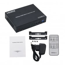 A6 HDMI-B42A 18Gbps 4x2 HDMI 2.0 Matrix Switcher Routing Four HDMI Sources to Two HDMI Displays 