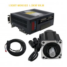 130ST-M06025 AC Servo Motor Kit 1.5KW 6N.M + Driver + Cables Servo Motor Kit    
