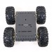 4WD Smart Robot RC Car Chassis Kit Aluminum Alloy Black Wheels + 12V Motors without Encoder C3