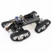 4WD Robot Tank Chassis Kit Black Chassis + Joystick Control + 4pcs 12V 300RPM Motors with Encoder 