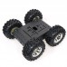 4WD Smart Robot Car Chassis Kit for Arduino Aluminum Alloy Black Wheels + 12V High-Power Motors C3             