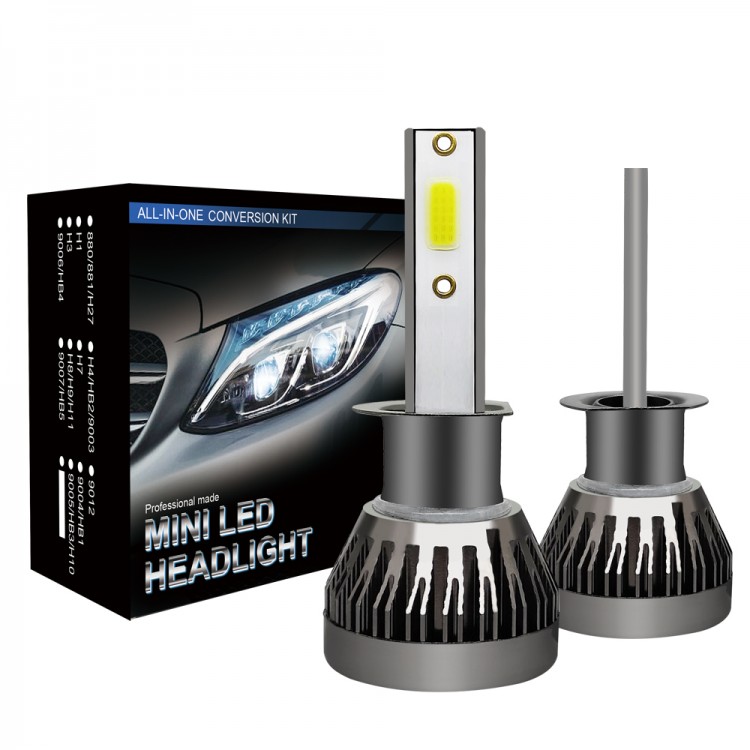 LED Headlight Bulbs H1 Car Headlight Bulbs COB Waterproof 6000K 36W ...