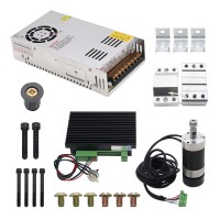 CNC ER11 48V 500W Air-Cooled Brushless Spindle Motor + Driver Controller + Motor Mount + Power Supply for Engraving Machine