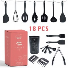 18pcs/Set Silicon Cooking Utensil Set with Holder Silicone Kitchenware Set with Gift Box  