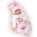 NPK Reborn Baby Doll Silicone Girl Toy Soft Toddler Girl Gift Doll Toys Pink 