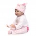 NPK Reborn Baby Doll Silicone Girl Toy Soft Toddler Girl Gift Doll Toys Pink 