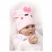 NPK Reborn Baby Doll Silicone Girl Toy Soft Toddler Girl Gift Doll Toys Pink 