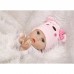 NPK Reborn Baby Doll Silicone Girl Toy Soft Toddler Girl Gift Doll Toys Pink 