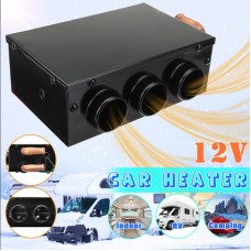 7W 12V Universal Car Heater Portable Car Heater Fan 3 Air Outlets Copper Inlet Tubes Van Defroster