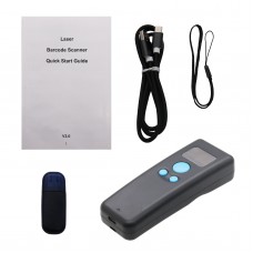 1D Barcode Scanner Wireless Bluetooth w/ LCD Display for Android iPhone PC BT Laser Version
