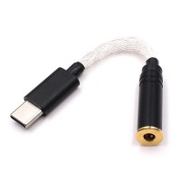 USB Type-C to 3.5mm Female Headphone Jack Adapter with Balanced Decoding Headphone Amp DAC Chip 