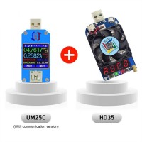UM25C USB Voltage Current Tester USB2.0 Type-C Bluetooth Communication + HD35 USB Electronic Load