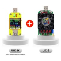 Type C USB Voltage Current Tester USB 3.0 Bluetooth Communication + USB Electronic Load (UM34C+LD35)