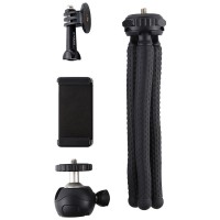 Large Flexible Octopus Tripod Camera Tripod with Ball Head + Phone Clamp + Base For GoPro PKT3042