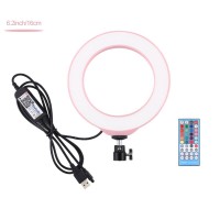 6.2" Dimmable Ring Light LED Fill Light w/ Remote Control Tripod Ball Head For Vlogging Video PU429F