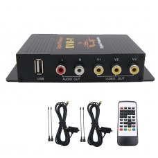 2 Antenna Car DVB-T MPEG-4 Digital TV Dual Tuner TV Receiver TV Box 4 Video Output for Car DVD Monitor  