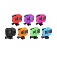 Shock-proof Silicone Protective Case w/ Lens Cover For GoPro HERO(2018)/7 Black/6/5 with Frame PU190
