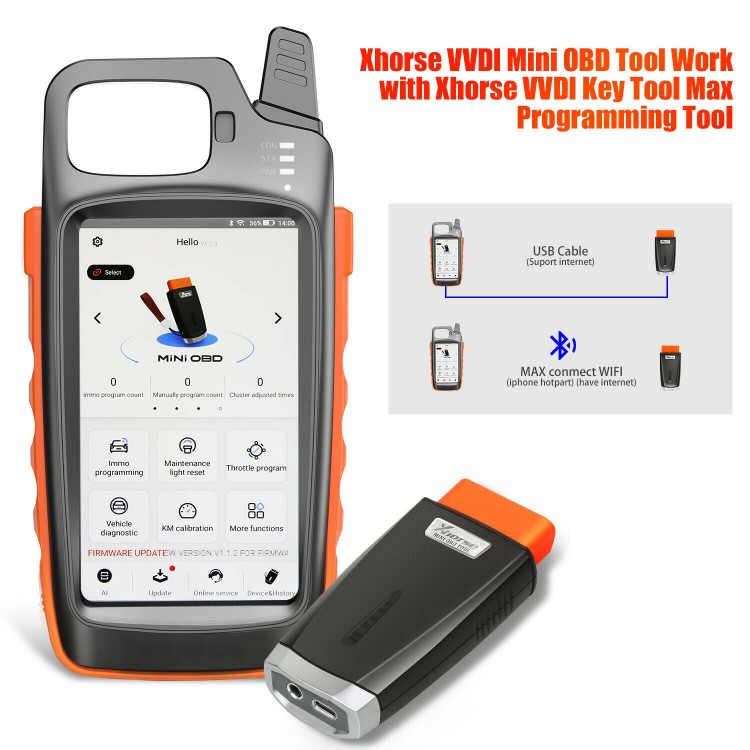 Xhorse VVDI Mini OBD Tool Car Diagnostic Coding Programmer Tool Work ...