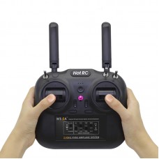 HOTRC Remote Control 6 Channel 2.4G Controller with Receiver for RC Fixed-wing Multi-rotor Model