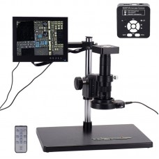 41MP Industrial Microscope Camera HDMI 1080P Stand Kit with 8" LCD Monitor 180X Lens 56-LED Light