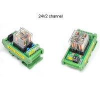 2 Channel OMRON Relay Module SPDT 2 Ways Driver Board Socket DC 24V 16A 1NO+1NC 35mm Din Rail Mount