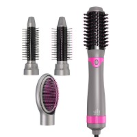 4 In 1 Hot Air Comb Replaceable Hair Straightener Curling Comb Hair Dry Massage Comb Styling Tools