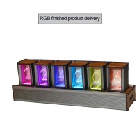 RGB Glow Tube Clock 6-Bit LED Nixie Tube Clock Desktop Electronic Luminous Alarm Clock Assembled