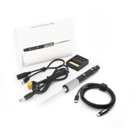 SQ-D60 Mini Soldering Iron Kit 12-24V/PD Power Supply Type-C Port LED Display Version + PD Cable