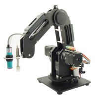 3-Axis Mechanical Arm 3DOF Industrial Robotic Arm Black Load Capacity 500g with Controller 